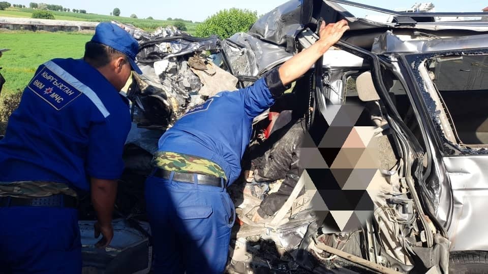 Унаанын тамтыгы чыгып калган. Жалал-Абаддагы жол кырсыкта 6 адам көз жумду (сүрөт)