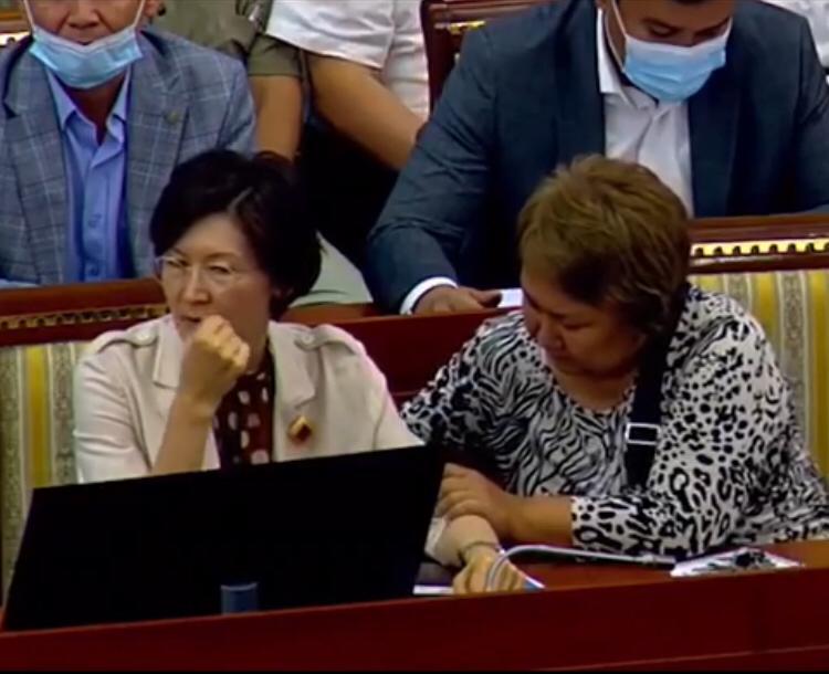 Токтайым Үмөталиева Жогорку Кеңештеги окуя боюнча түшүндүрмө берди