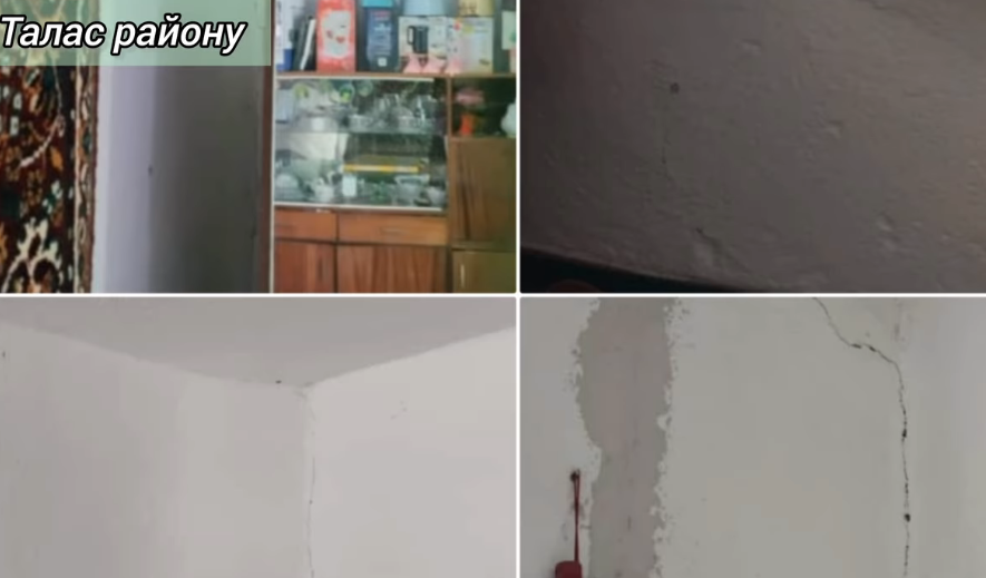 Таластагы жер титирөөдөн 48 үйдө жарака кеткен (видео)