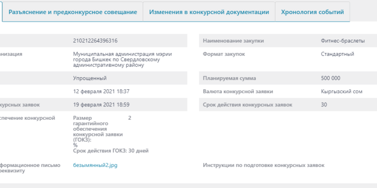 Бишкек мэриясы 500 миң сомго фитнес-браслеттерди сатып алууну көздөөдө