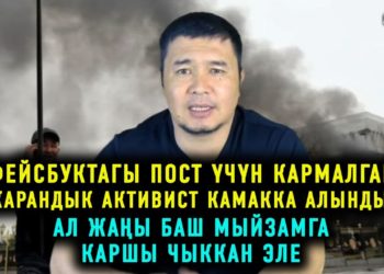 Фейсбуктагы пост үчүн кармалган жарандык активист камалды. Ал Жаңы Баш мыйзамга каршы чыккан эле