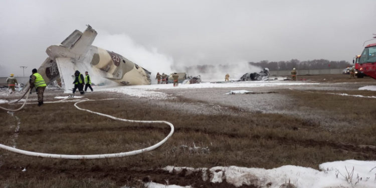 Казакстанда аскердик учак кулап, төрт адам каза болду