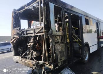 Ошто жүргүнчүлөр ташыган автобустан өрт чыкты