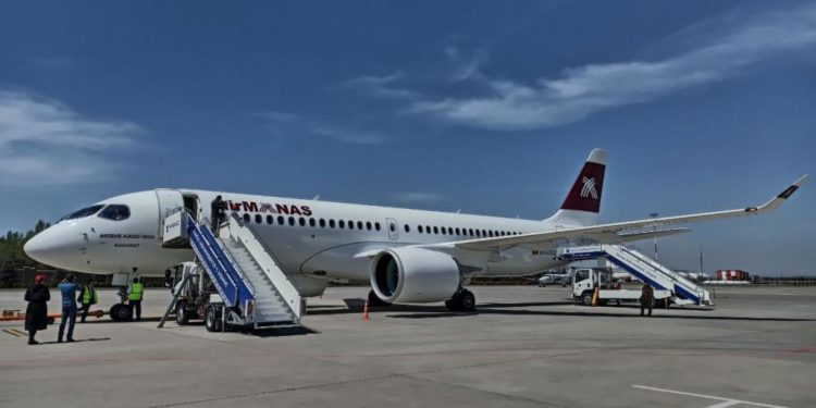 Кыргызстанга Airbus A220 тибиндеги жаңы учак алынып келди