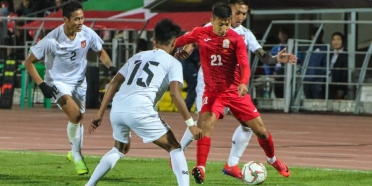 Футбол. Кыргызстан-Мьянма беттеши боюнча эсеп 5:0 (биринчи тайм)