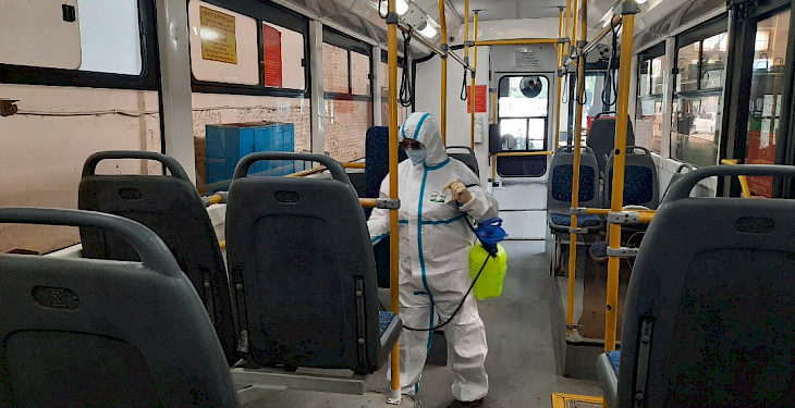 Бишкек шаарындагы троллейбустар санитардык тазалоодон өттү