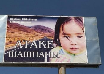 Таласта баннерлердин жардамы менен жол кырсыктарга каршы күрөшүп жатышат (сүрөт)