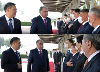 Эмомали Рахмонго Акылбек Жапаров колун жүрөгүнө ала калып учурашса, Абдикарим Алимбаев мактоого арзып жатат