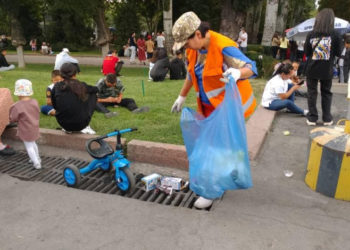 Эгемендүүлүк майрамынан кийин «Ала-Тоо» аянтынан 4 тонна таштанды чыгарылды