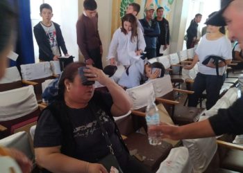 Бишкек автоунаа-жол колледжинде адамдардын үстүнө түшкөн асма шам. Окуянын чоо-жайы