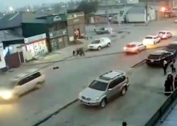 Караколдо секелек кыз жолго чуркап чыгып, унаанын алдына кирип кеткен (видео)