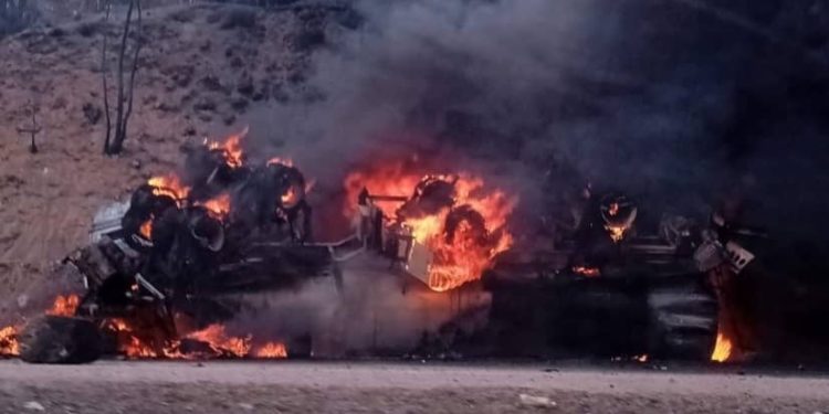 Бишкек-Ош жолунда күйүүчү май ташыган унаанын жарылышы. Каза болгон жарандын аты-жөнү аныкталды