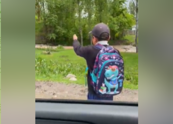 «Аз жерден өзү жөнөп кете жаздады». Айдоочуга жол көрсөткөн баланын жүрөк элжиреткен видеосу