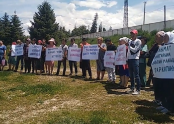 «Эки кичинекей баласы куса болуп жатышат». Караколдо Алымкадыр Бейшеналиевдин кеңешчисин колдогон митинг өттү