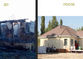 Турак-жайсыз калган жалгыз бой энеге Камчыбек Ташиев жаңы үй куруп берди (фото)