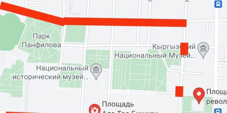 Эртең Айт намазы учурунда Бишкектин борбордук көчөлөрү жабылат. Тизме