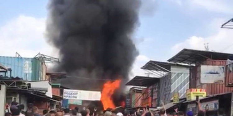 «Кудайберген» базарында өрт чыкты