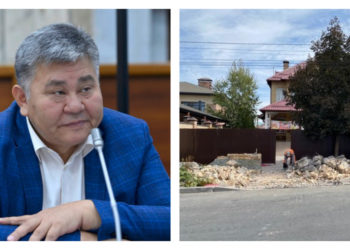 Депутат Элмурза Сатыбалдиевдин Бишкектеги үйүнүн тосмосу бузулду