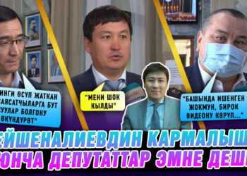 Алмаз Бейшеналиевдин кармалышы боюнча депутаттар эмне дешет?