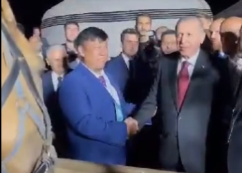 Дүйнөлүк көчмөндөр оюндарында Эрдоганга аргымак тартууланды (видео)