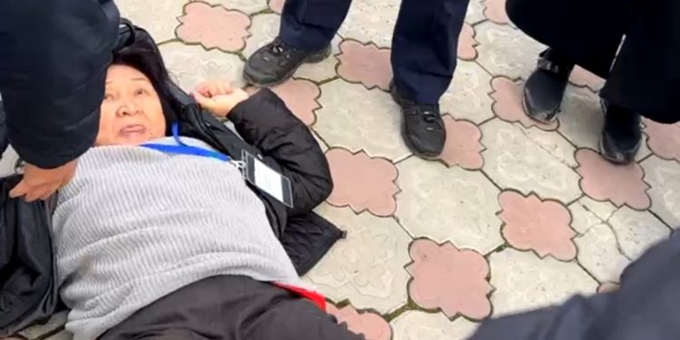 Укук коргоочу Азиза Абдирасулованын кармалганы маалымдалууда (видео)