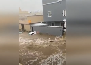 «Суу адамдарды эле эмес, унааларды агызып жатат». Сауд Арабияда сел каптады (видео)