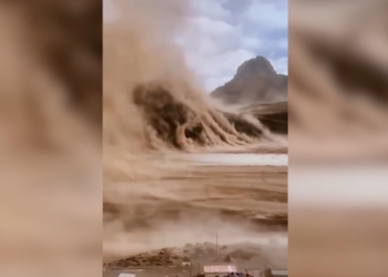 Кытайда болгон кумдуу бороондун видеосу