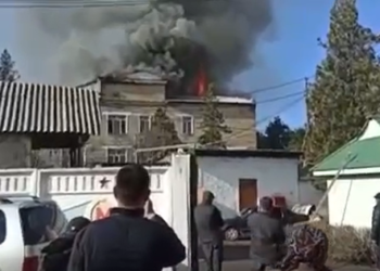 Кербен шаарындагы ооруканада өрт чыкты (видео)