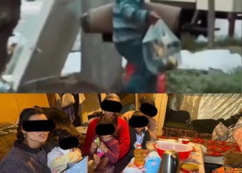 Бишкекте көчөдө желим бөтөлкө чогулткан балакайдын үй-бүлөсүнө азык-түлүк жана кийим-кече берилди