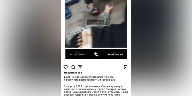 Орусияда аял киши күйөөсү тарабынан өлтүрүлгөн. Алар кыргызстандыктар болушу мүмкүн