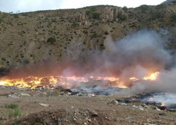 Чоң-Арык айылындагы тоо боорунда куураган чөп өрттөндү