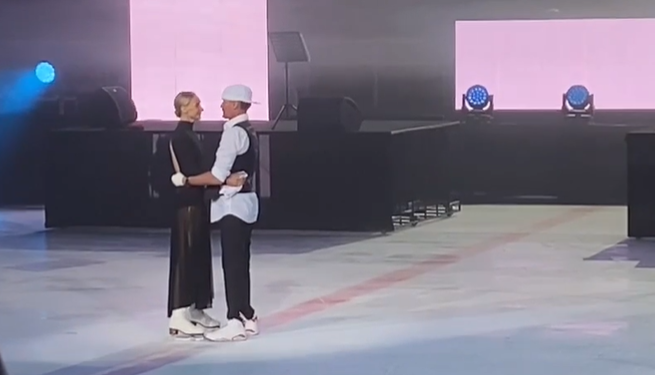 Согончогу жана билеги кесилген муз бийчиси Роман Костомаров муз үстүнө чыкты (видео)