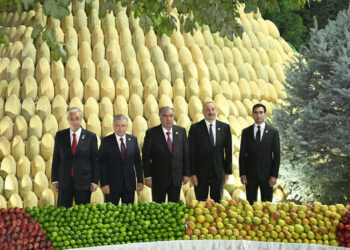 «Садыр Жапаров болгон жок». Тажикстанда жолуккан президенттер мөмө-жемиштер коюлган өкмөт үйүндө сейилдешти