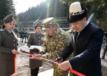 Садыр Жапаров менен Камчыбек Ташиев Түптө жаңы чек ара бекетин ачты