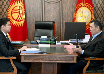 Садыр Жапаров элчи болуп жаңы дайындалган Эрбол Султанбаевди кабыл алды