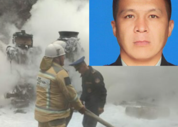 Каза болгон милиция кызматкери Төө-Ашууда өрттөнгөн май ташыган унааны өчүрүүгө жардам берген