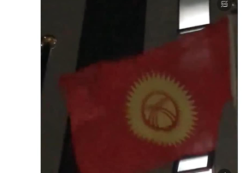 «Туура эмес басылган желек алынды». Кореяда илинген Кыргызстандын желеги талкууга түштү