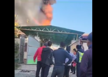 Экс-депутат Ыргал Кадыралиеванын өрттөнүп жаткан үйүнүн видеосу