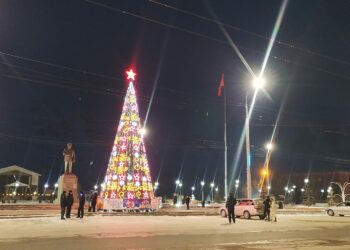 Нарын шаарында жаңы жылдык балаты орнотулду