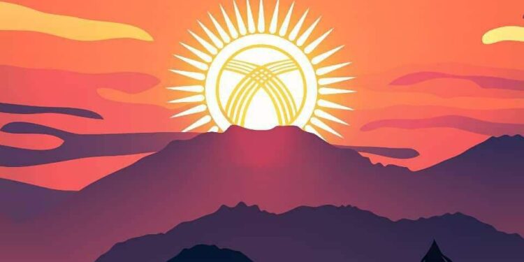 Төрага Нурланбек Шакиев депутаттар жаңы кабыл алган желектин иллюстрациясы менен бөлүштү