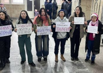 Блогер, ырчы, активисттер кулак-мурду кескиленген келинди колдоо үчүн сотко барышты