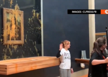 Париждеги Леонардо да Винчинин «Мона Лизасына» шорпо чачышты (видео)