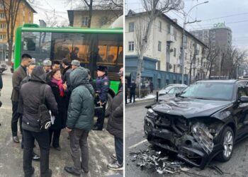 Кытайдын Кыргызстандагы элчилигинин унаалары жол кырсыгына кабылды