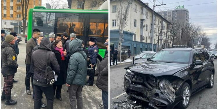 Кытайдын Кыргызстандагы элчилигинин унаалары жол кырсыгына кабылды