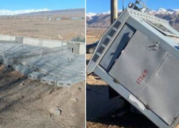 Ысык-Көлдөгү аэропорттун тосмосу кайрадан кулап калды (сүрөт)