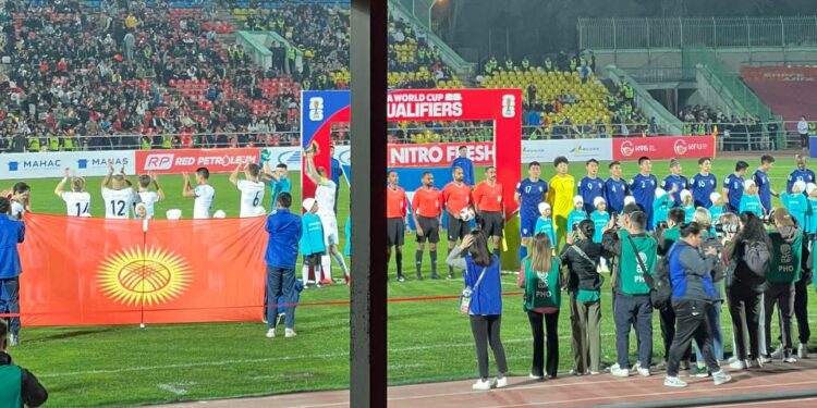 Футбол: Бишкекте Кыргыз курамасы менен кытайлык Тайбэйдин беттеши башталды