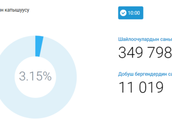 Саат 10:00гө карата 3 округ боюнча 11 миң 19 адам добуш берди