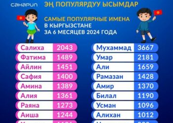 Салиха, Фатима, Айлин жана Мухаммад, Умар, Али… Ымыркайларга дагы кайсы ысымдар көп ыйгарылат?