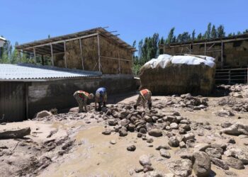 Ысык-Көлдөгү сел: Садыр-Аке айыл өкмөтүндө 60 үй ылай-баткактан тазаланды