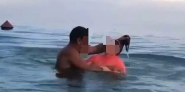 Көлдө эркек киши аялды чөктүрүп жаткан видео тараган. Милиция териштирип жатат